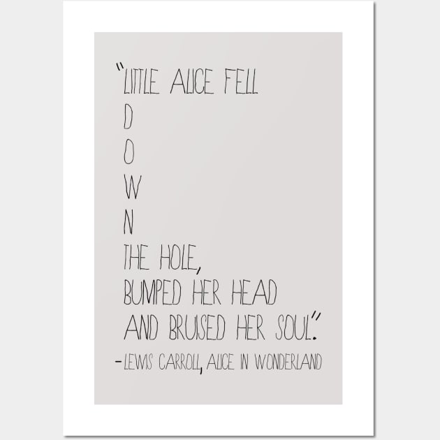 Alice Fell Quote from Alice in Wonderland Wall Art by ahadden